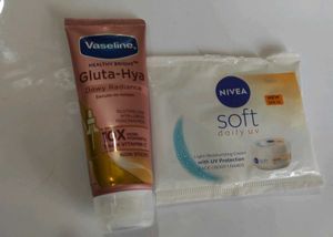 Vaseline Gluta-Hya & Nivea Soft Cream