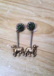Cow Motif Dangle Earrings