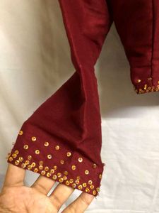 Maroon Embellished Blouse