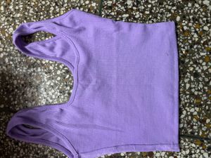 Lavender Ribbed Crop Tank Top