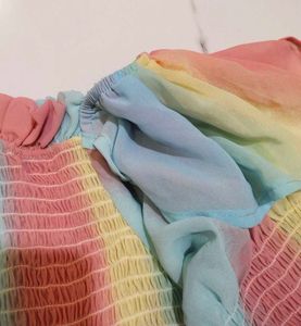 Rainbow Off-Shoulder Top