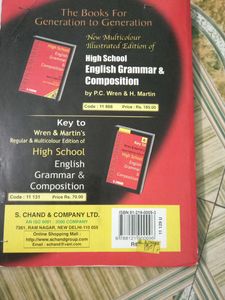 4 Books- High School English Grammer- Wren &amp;Martin,  Lucent Samanya Gyan, Hindi Nibandh And Patra Lekhan, Essay And Letters