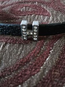 Black 'H' Rhinestone Choker