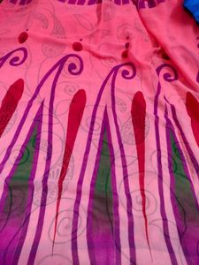 Elegant Floral Saree with Blouse