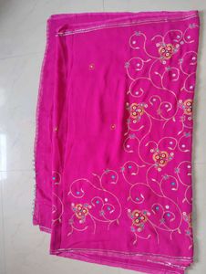Pink Embroidered Sari with Blouse