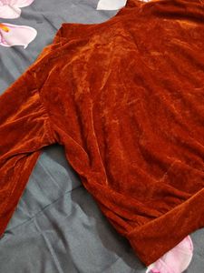 Rust Velvet Crop Top