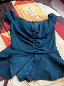 Cute Korean Royal Blue Top