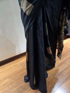 Elegant Black Printed Saree