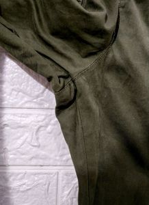 Max Women Olive Cotton Pant | Waist 26 | Hip 30