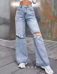 Ripped Wide Leg Jeans