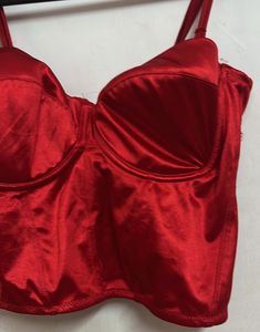 Red Satin Corset Top