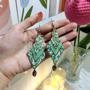 Boho Chic Handmade Beaded Earrings💙