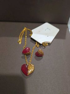 Resin Heart Pendant With Studs