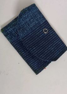 Striped Denim Wallet