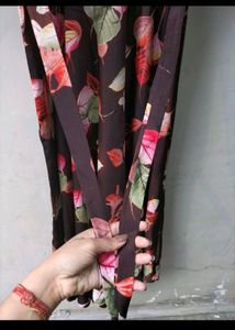Brown Printed Gown