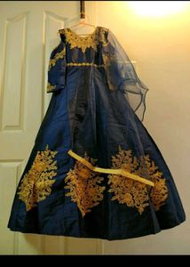 Sale Price New Elegant Blue & Gold Ethnic Gown