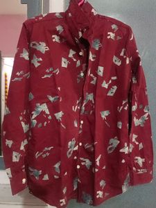 Maroon Coloured Shirt Full Sleeves