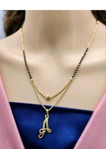 3Set Elegant Gold &#39;A&#39; Initial Mangalsutra Neckla