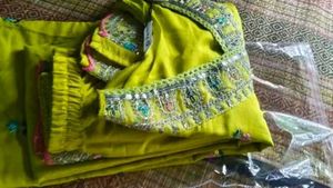 Green Embroidered Kurta Set