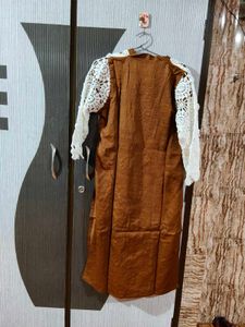 Elegant Brown &amp; White Kurta
