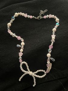 Cute Beaded Bow Necklace