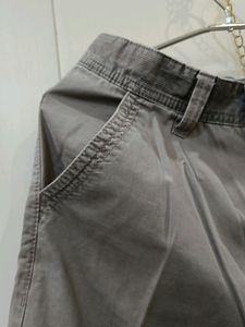 Grey Solid Bermuda Shorts For Boys