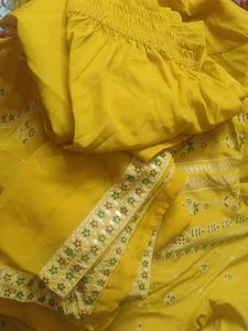 Yellow Colour Beautiful Kurta Plazo Dupatta Set😍