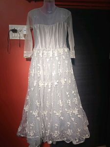 Elegant White Floral Ball Gown