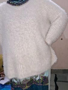Cozy White Knit Sweater