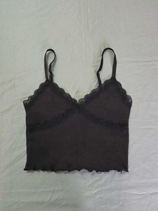 Black Lace Trim Cami Top