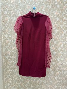 Burgundy Mini Dress