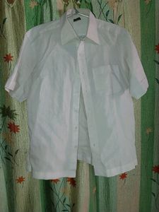 White Colour Simple Men Shirt