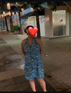 Blue Floral Halter Top