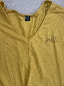 Mustard Knot-Front Tee