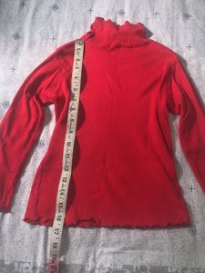 Red Turtleneck Top