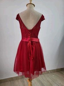 Red Lace &amp; Tulle Party Dress