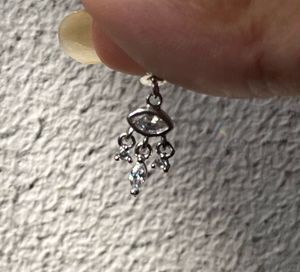 Silverfied Drop Helix Hanging Bugadi Earring