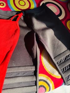 Red Mini Dress With Black Jegging