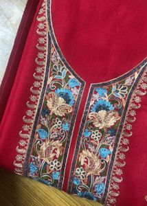 Beautiful Stiched Red Suit With Plazo