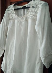 Vero Moda Milky White Lace Georgette Top