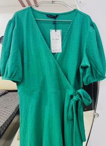 Green Wrap Dress - New With Tag