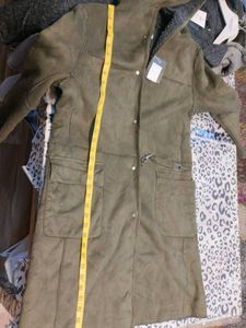 Olive Green Long Coat,thrifted.no bargain.