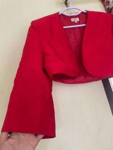 Cute Red Crop Blazer