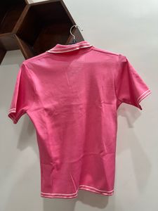 Pink Polo Knit Top