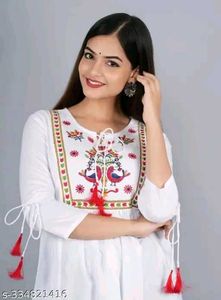 Embroidered White Tunic Top