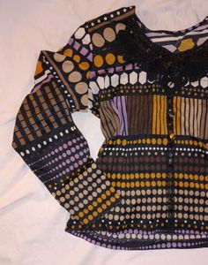 Y2k Vintage 70s sequin embellished print top