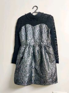 Silver/Black Party Designer Dress
