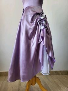 Purple Satin Floral Dress