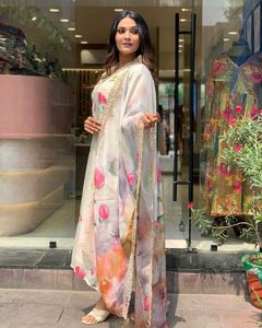 Tabby Silk Floral Kurta Set