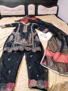 Elegant Embroidered party wear Kurta Set